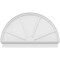 Ekena Millwork Half Round 4 Spoke Architectural Grade PVC Combination Pediment, 50"W x 31-3/4"H x 2-3/4"P PEDPC050X320HRO04 - alternate 6